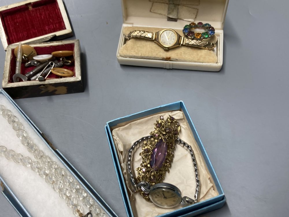 A collection of miscellaneous costume jewellery and other items